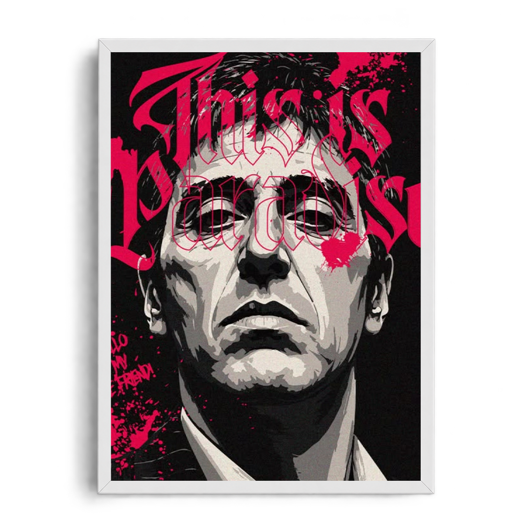 "Scarface This Is Paradise" Cinematic Gothic Street Pop Art Framed Graphic Art Poster