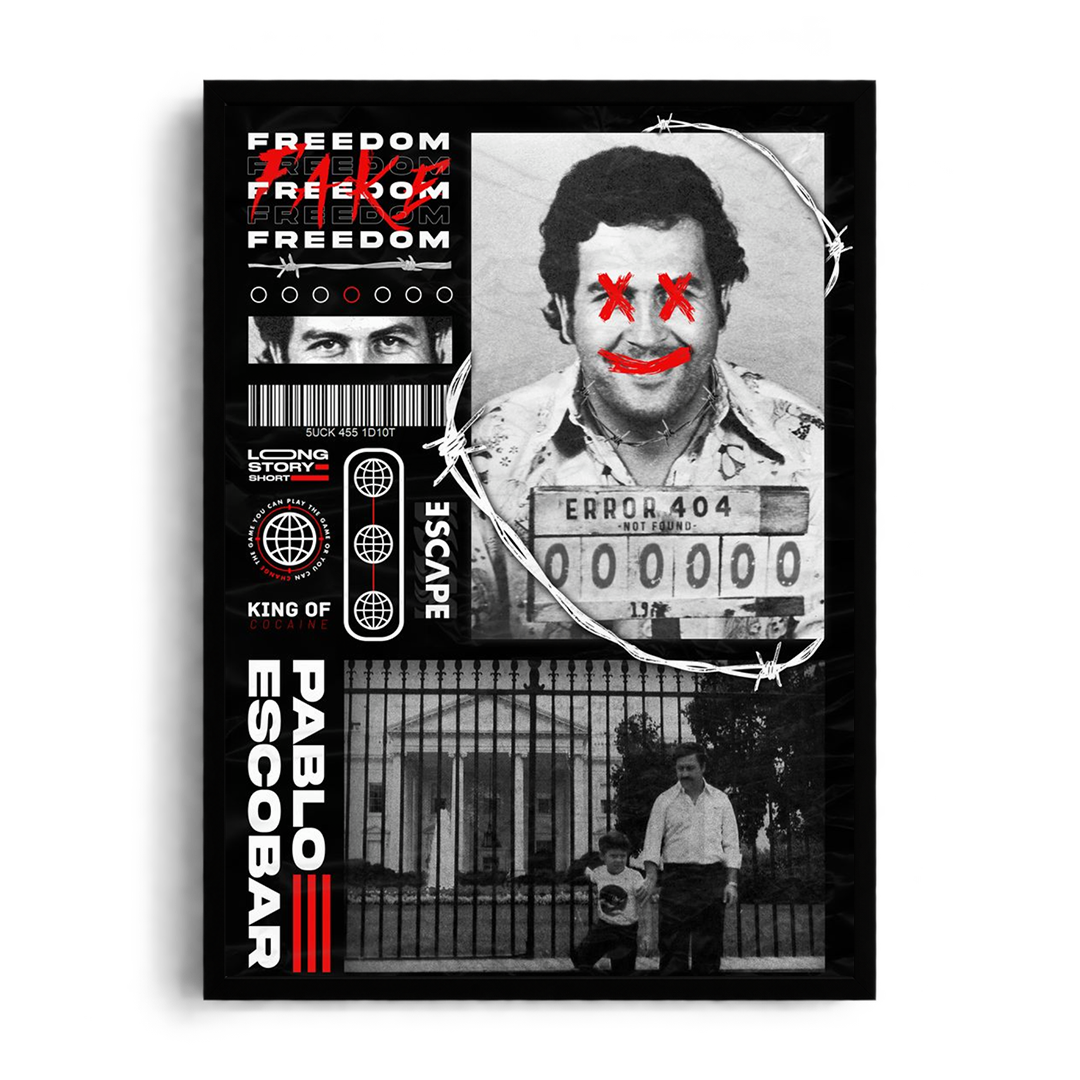 PABLO ESCOBAR - Error 404" Streetwear Underground Framed Graphic Art Poster