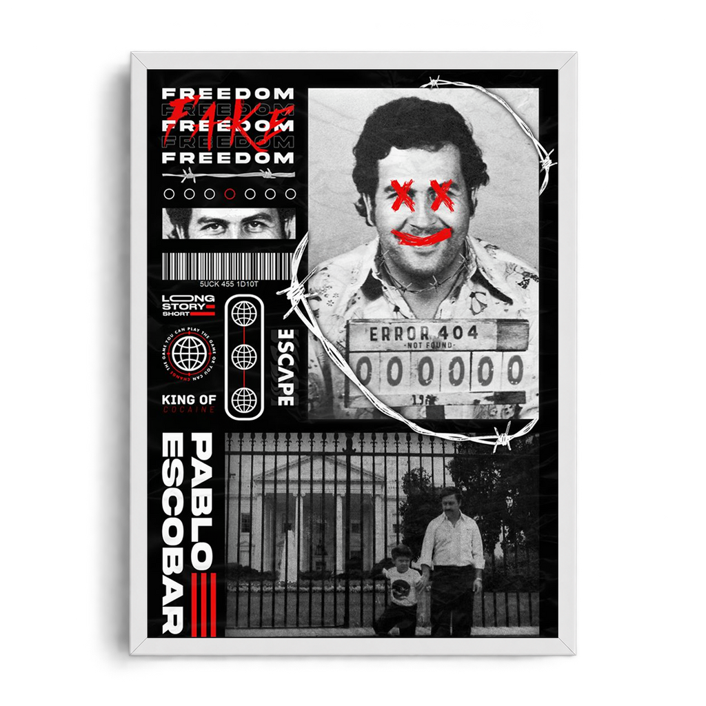 PABLO ESCOBAR - Error 404" Streetwear Underground Framed Graphic Art Poster
