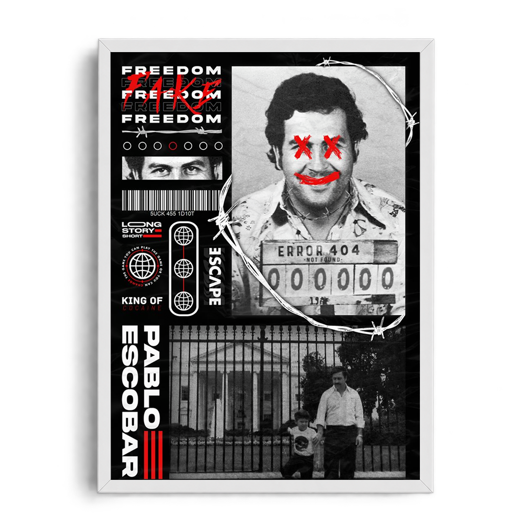 PABLO ESCOBAR - Error 404" Streetwear Underground Framed Graphic Art Poster