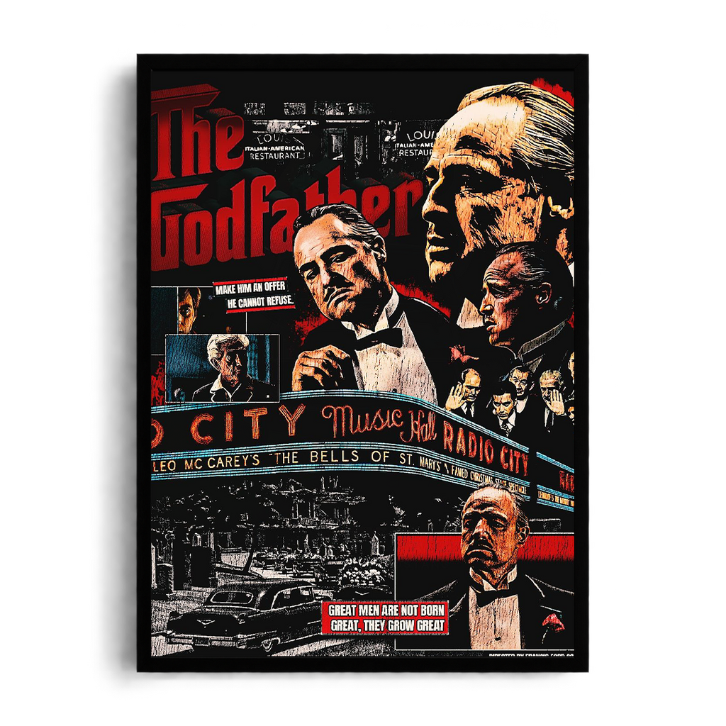THE GODFATHER - Legacy & Power" Cinematic Collage Framed Graphic Art Poster