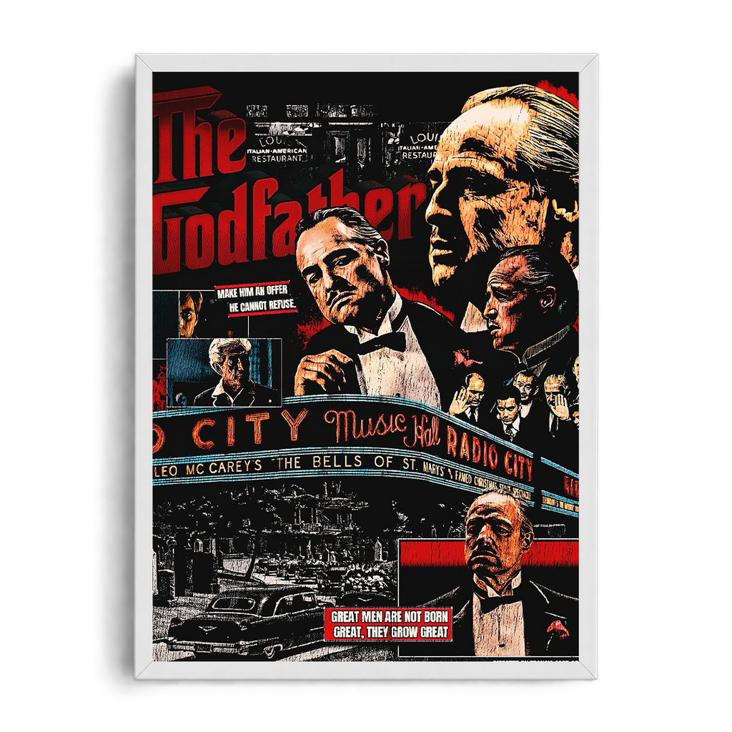 THE GODFATHER - Legacy & Power" Cinematic Collage Framed Graphic Art Poster