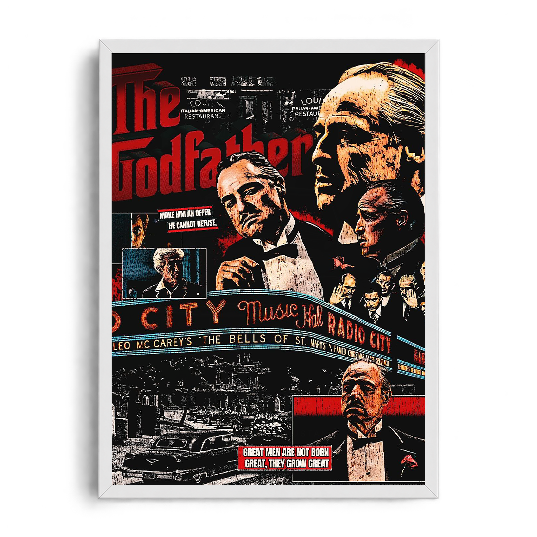 THE GODFATHER - Legacy & Power" Cinematic Collage Framed Graphic Art Poster