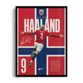 Erling Haaland Norway Flag Retro Edition Framed Art