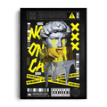 No One Cares - Classical Sculpture Cyberpunk" Modern Graphic Art Poster