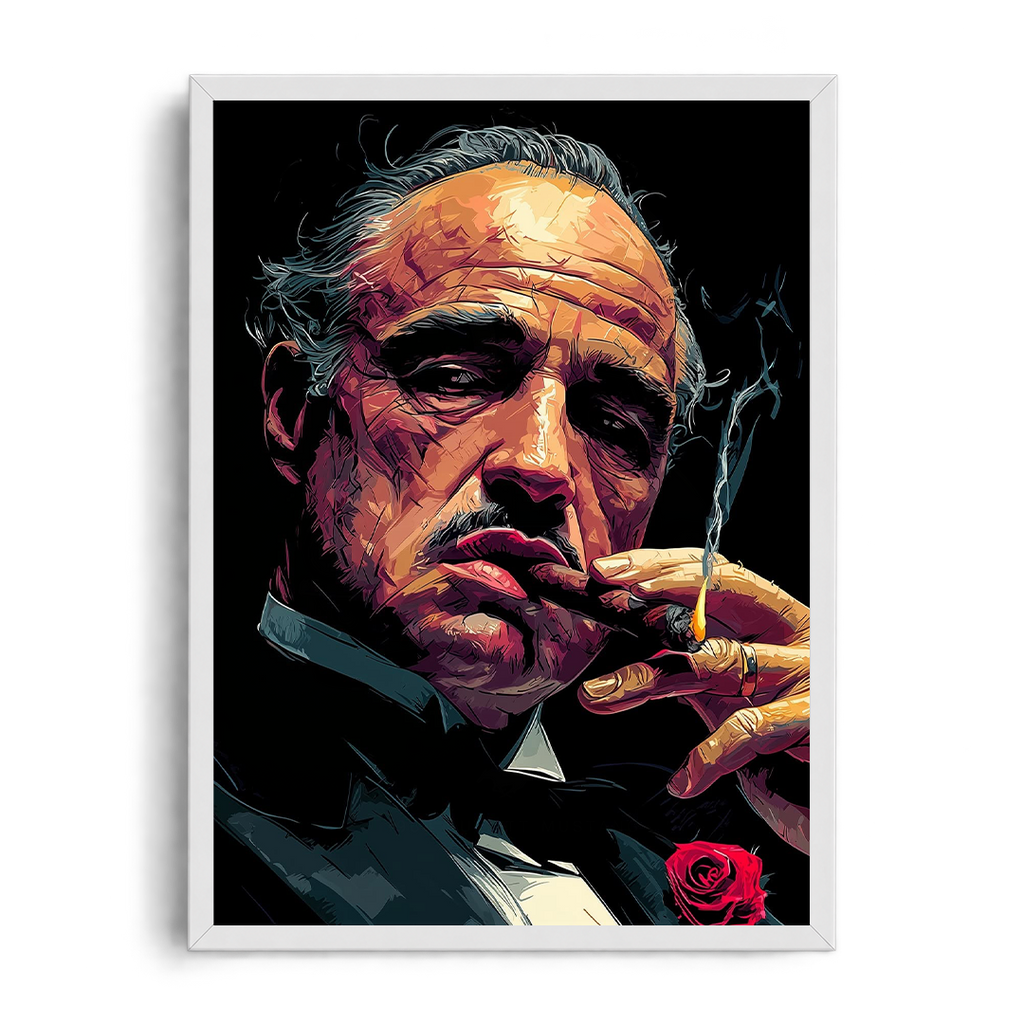 "The Godfather Don Vito Corleone" Cinematic Noir Graphic Framed Art Poster