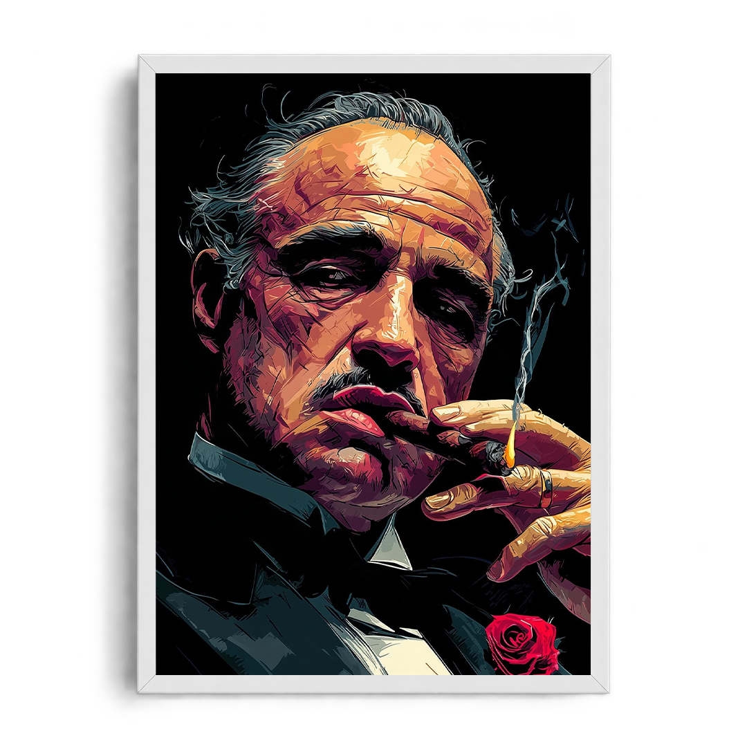 "The Godfather Don Vito Corleone" Cinematic Noir Graphic Framed Art Poster