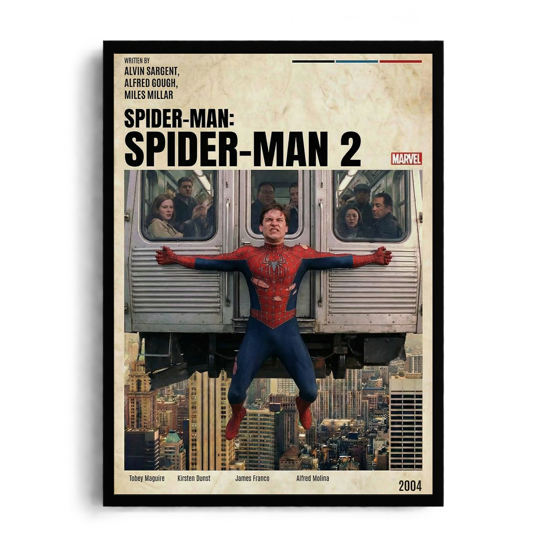 Spider-Man 2 Iconic Train Stop Movie Poster Framed Art⁠