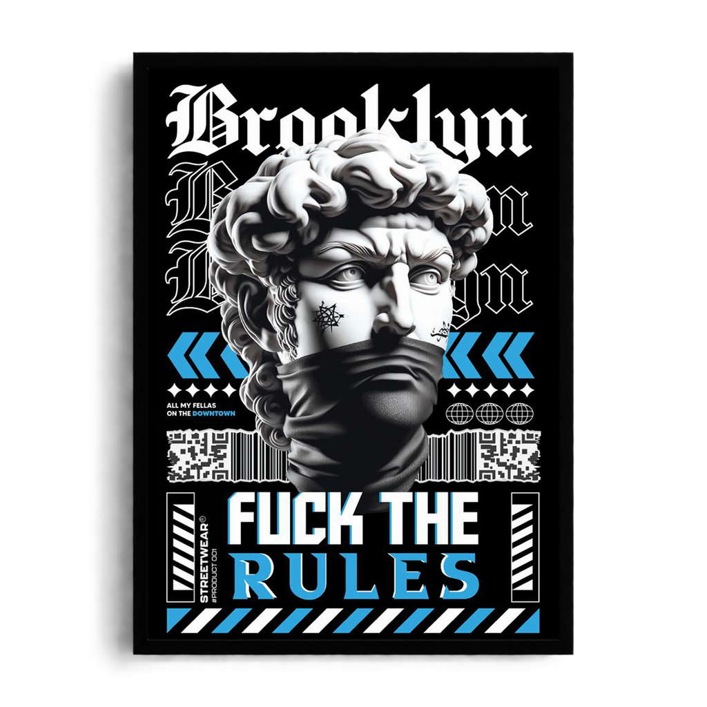 Brooklyn - Break The Rules" Classical Statue Streetwear Graphic Art Poster