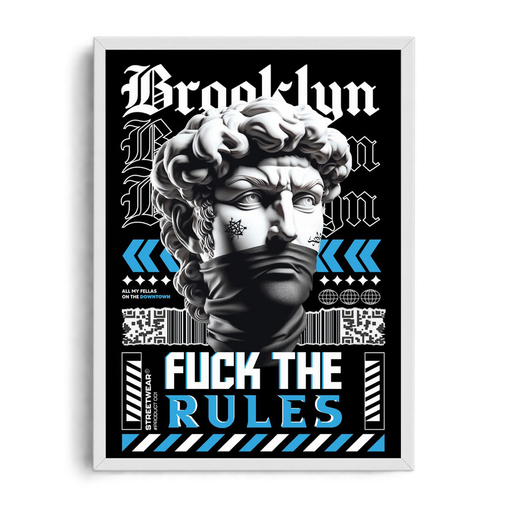 Brooklyn - Break The Rules" Classical Statue Streetwear Graphic Art Poster