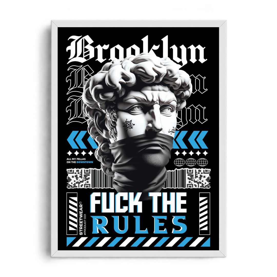 Brooklyn - Break The Rules" Classical Statue Streetwear Graphic Art Poster