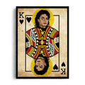 "Michael Jackson King of Hearts" Vintage Royalty Playing Card Framed Graphic Art Poster