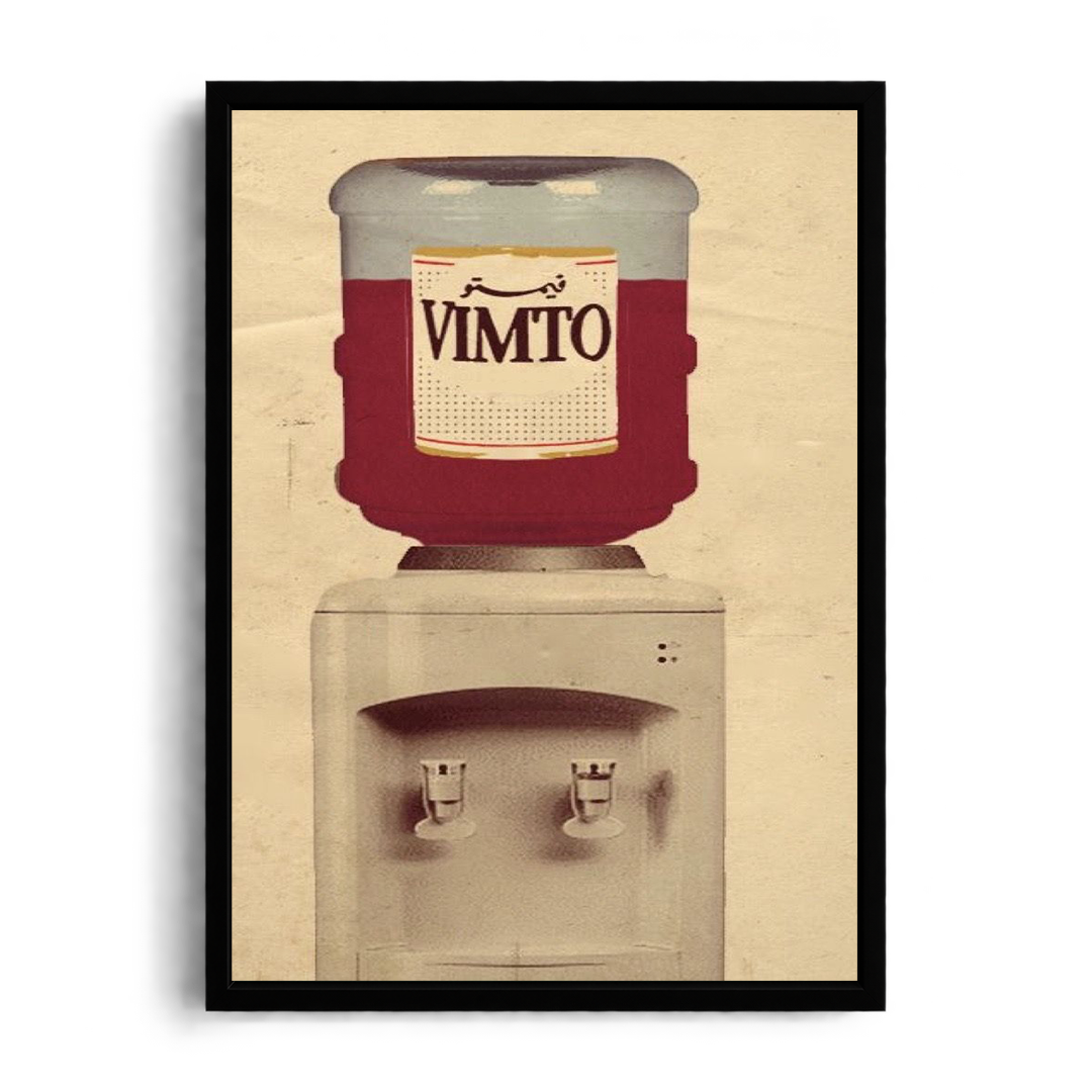 Vintage Vimto Water Dispenser Funny Pop Art Framed Print