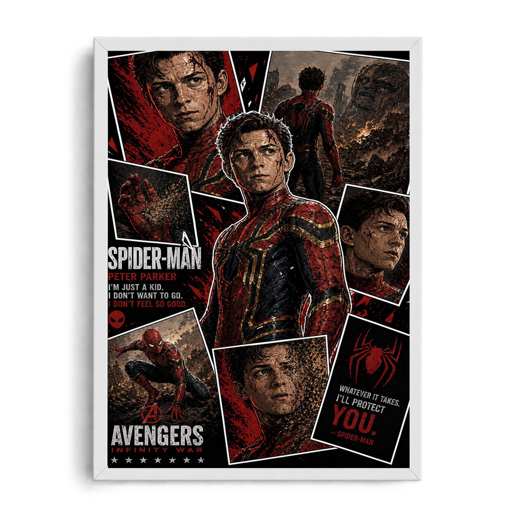 Spider-Man Infinity War Multi-Panel Comic Framed Art⁠