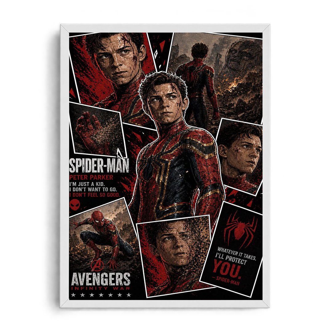 Spider-Man Infinity War Multi-Panel Comic Framed Art⁠
