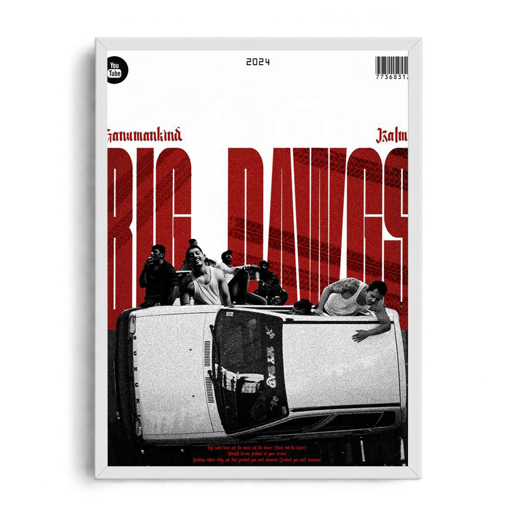 BIG DAWGS - Hanumankind & Kalmi" Streetwear Editorial Framed Graphic Art Poster