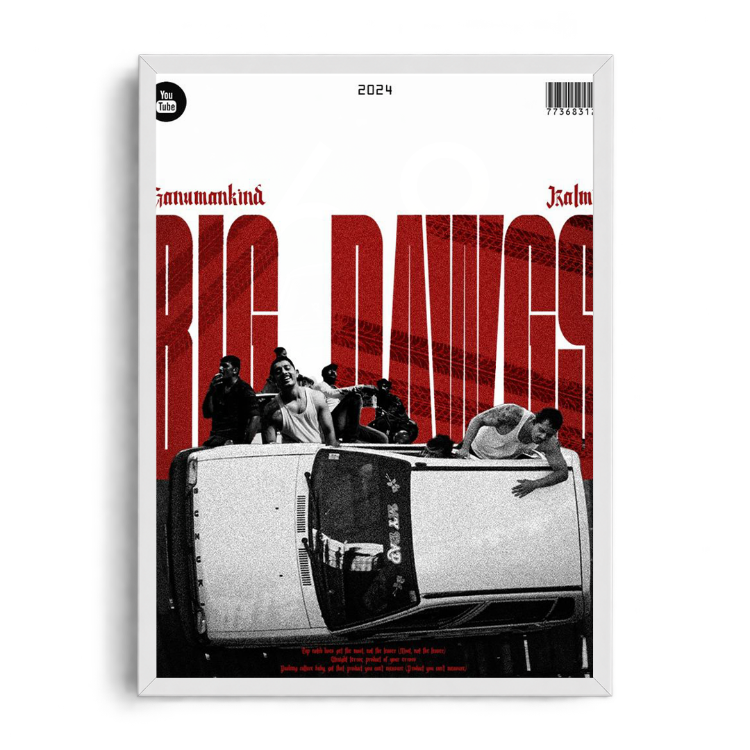 BIG DAWGS - Hanumankind & Kalmi" Streetwear Editorial Framed Graphic Art Poster