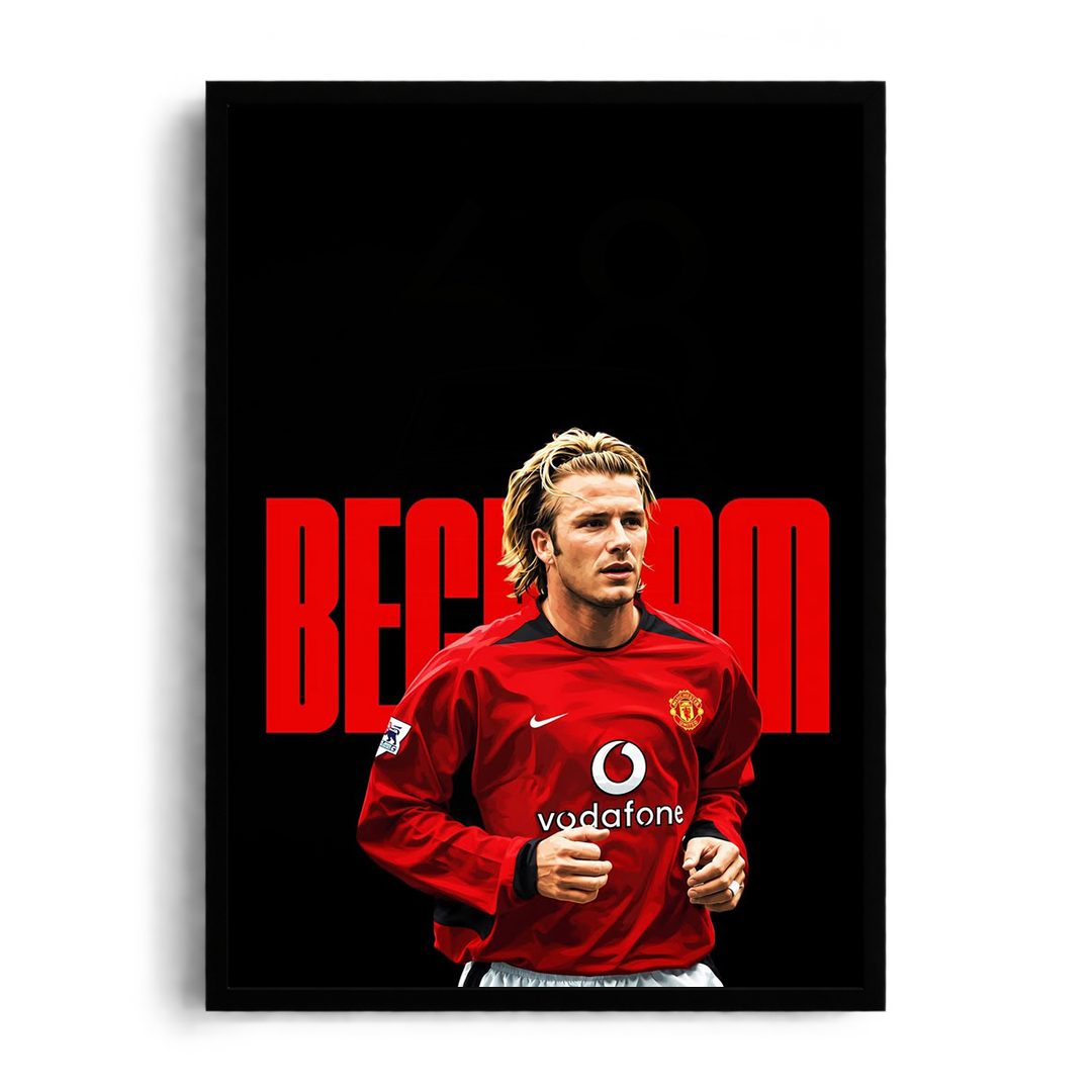 David Beckham Manchester United Vodafone Iconic Framed Poster