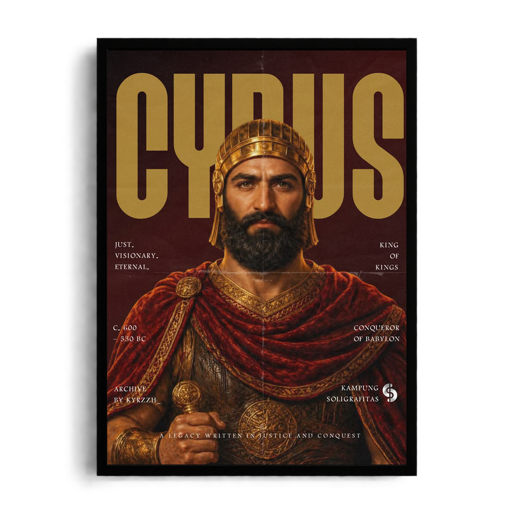 CYRUS THE GREAT" Modern Editorial Magazine Style Framed Graphic Art Poster
