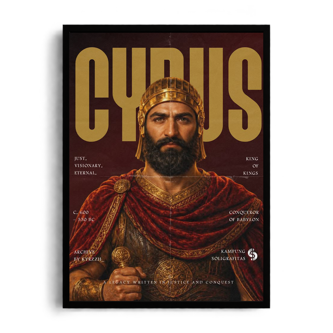 CYRUS THE GREAT" Modern Editorial Magazine Style Framed Graphic Art Poster