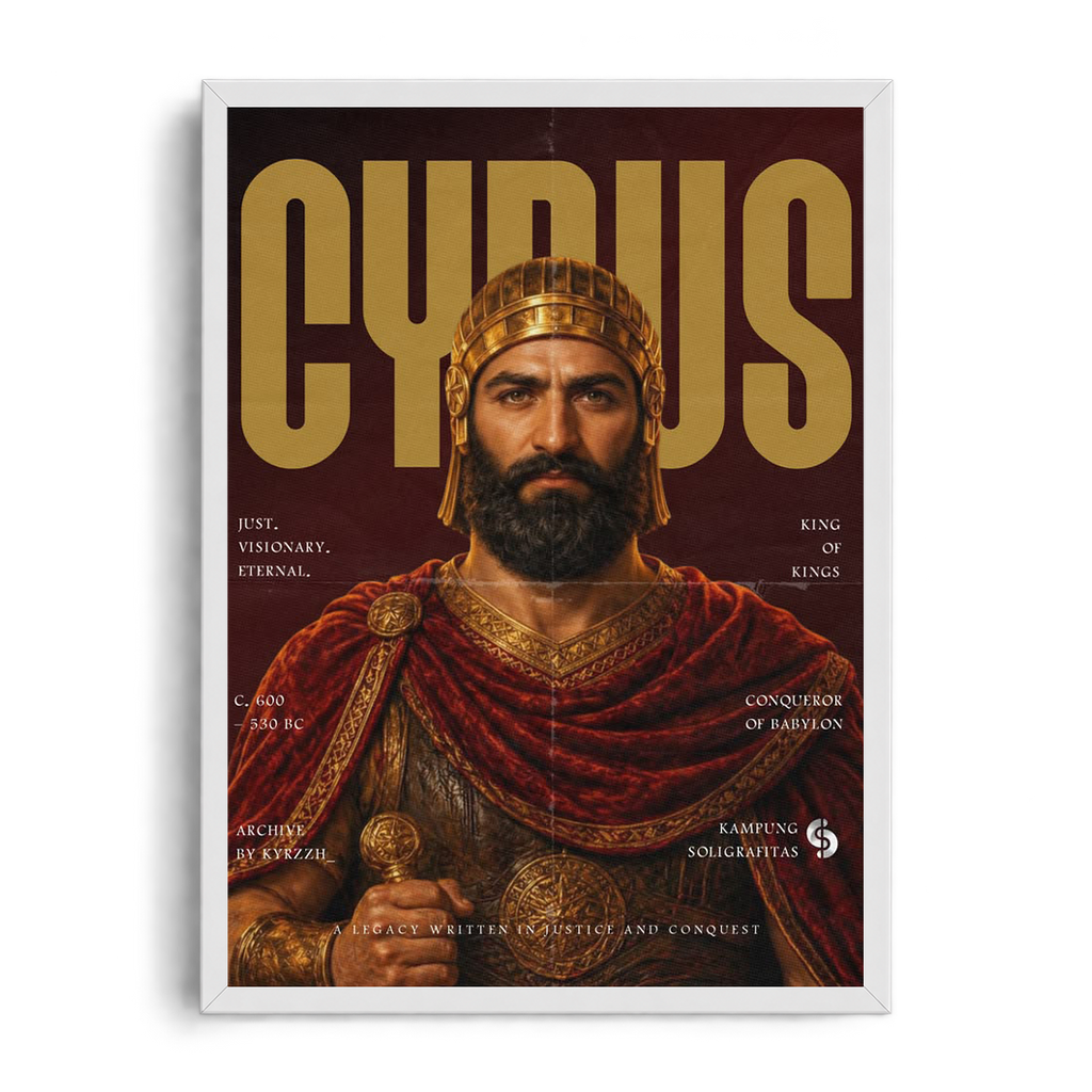 CYRUS THE GREAT" Modern Editorial Magazine Style Framed Graphic Art Poster