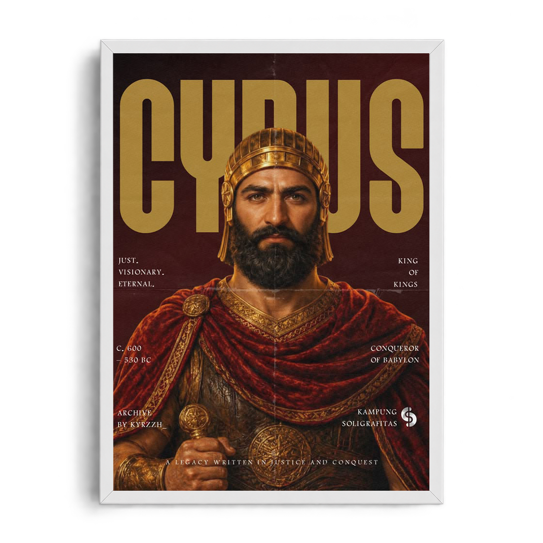 CYRUS THE GREAT" Modern Editorial Magazine Style Framed Graphic Art Poster