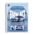 BMW M3 E30 Classic Legend Blue Edition Framed Poster⁠