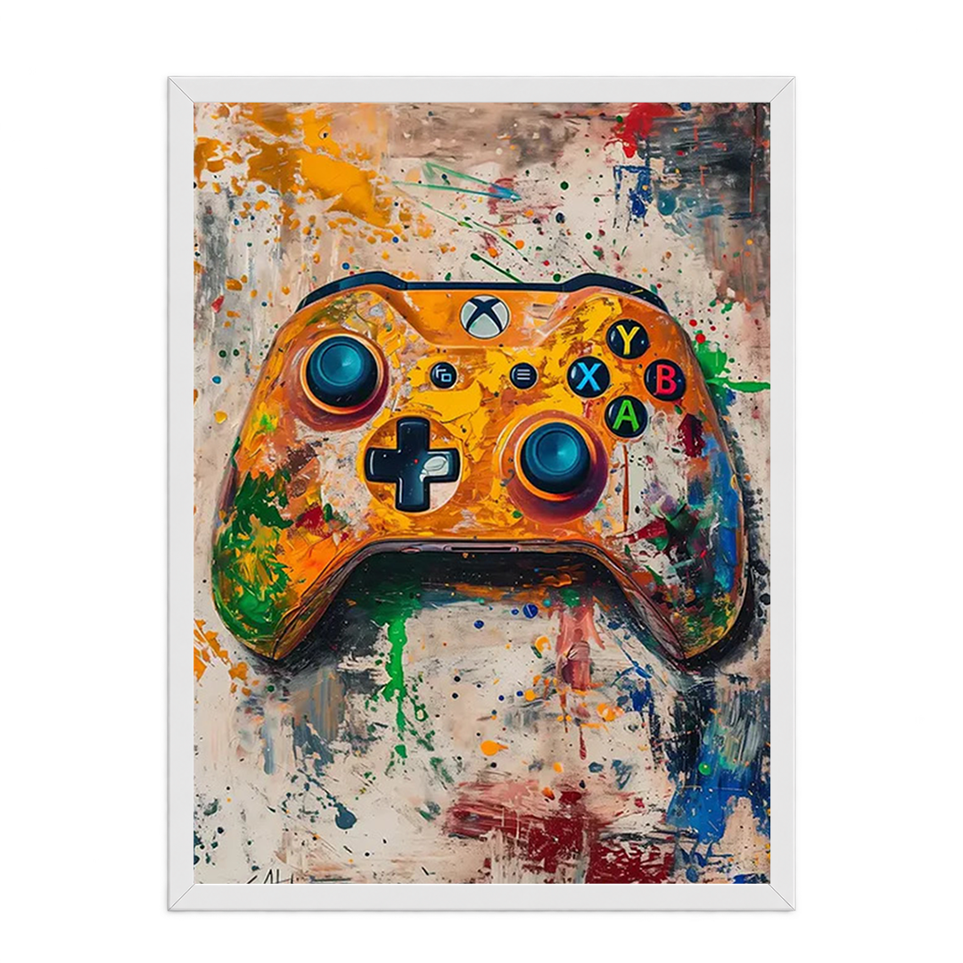 Xbox Controller Splatter Art Framed Print