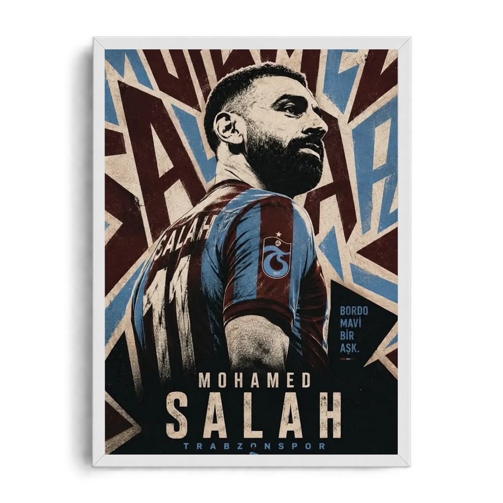 Mohamed Salah Bordo-Mavi Passion & Star Back-View Art
