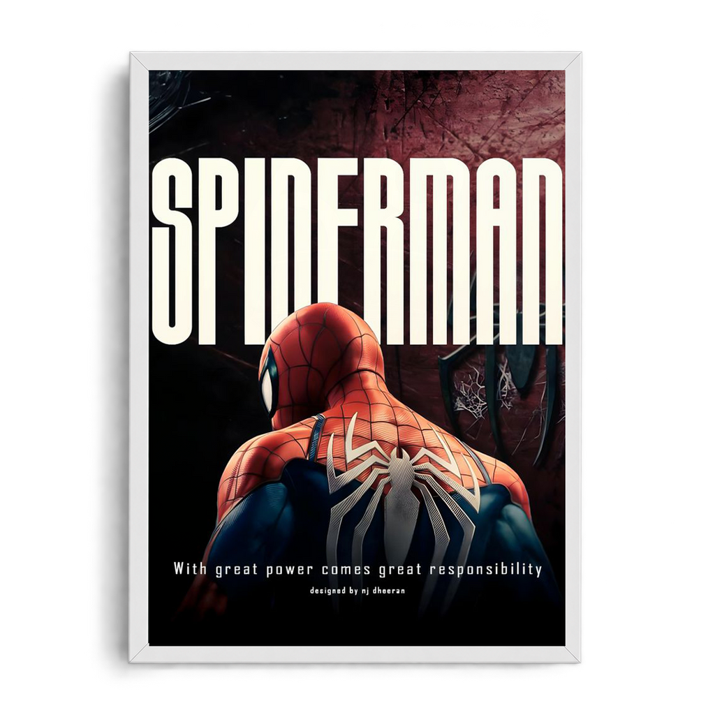 Spider-Man Retro Skyline & Responsibility Framed Art Print⁠