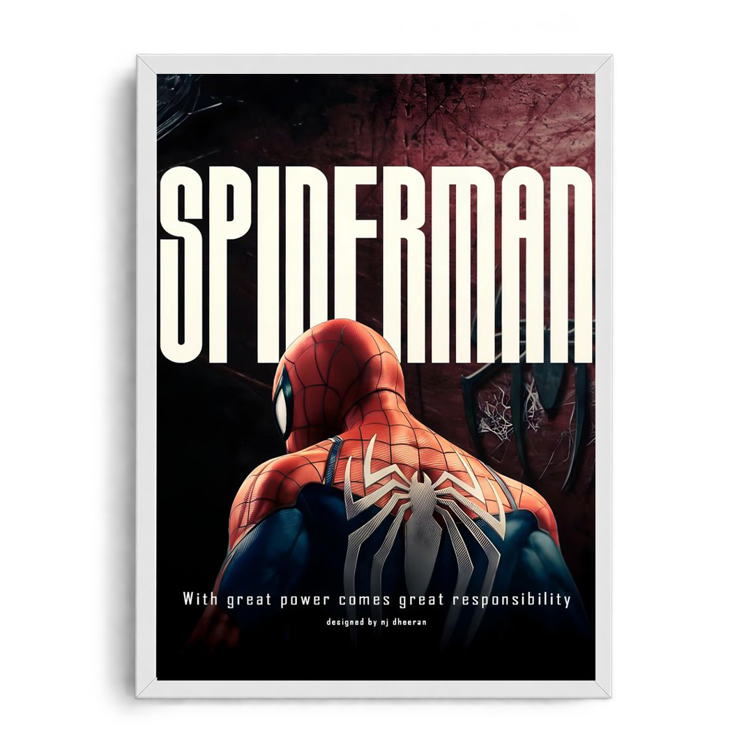 Spider-Man Retro Skyline & Responsibility Framed Art Print⁠
