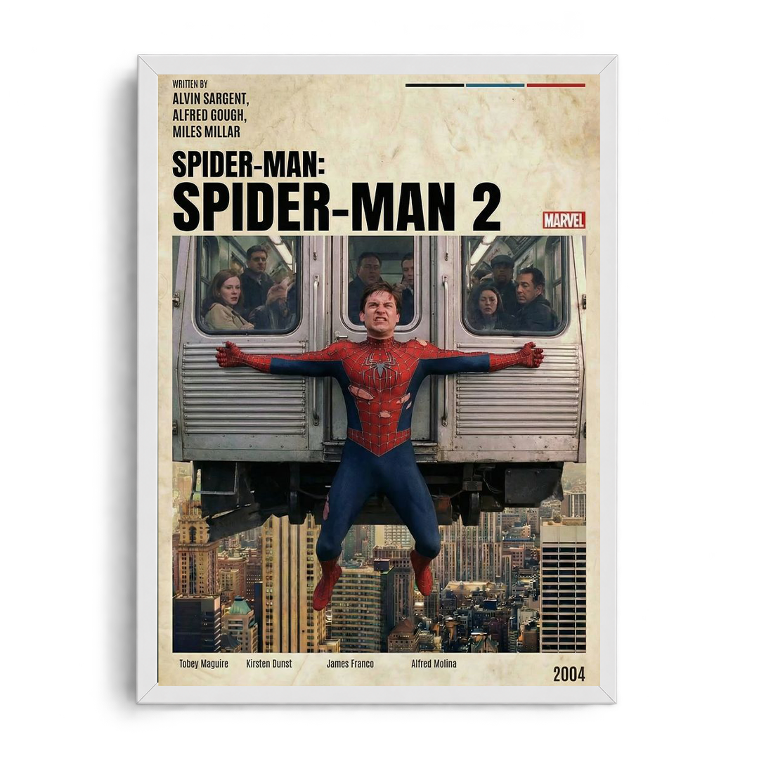 Spider-Man 2 Iconic Train Stop Movie Poster Framed Art⁠