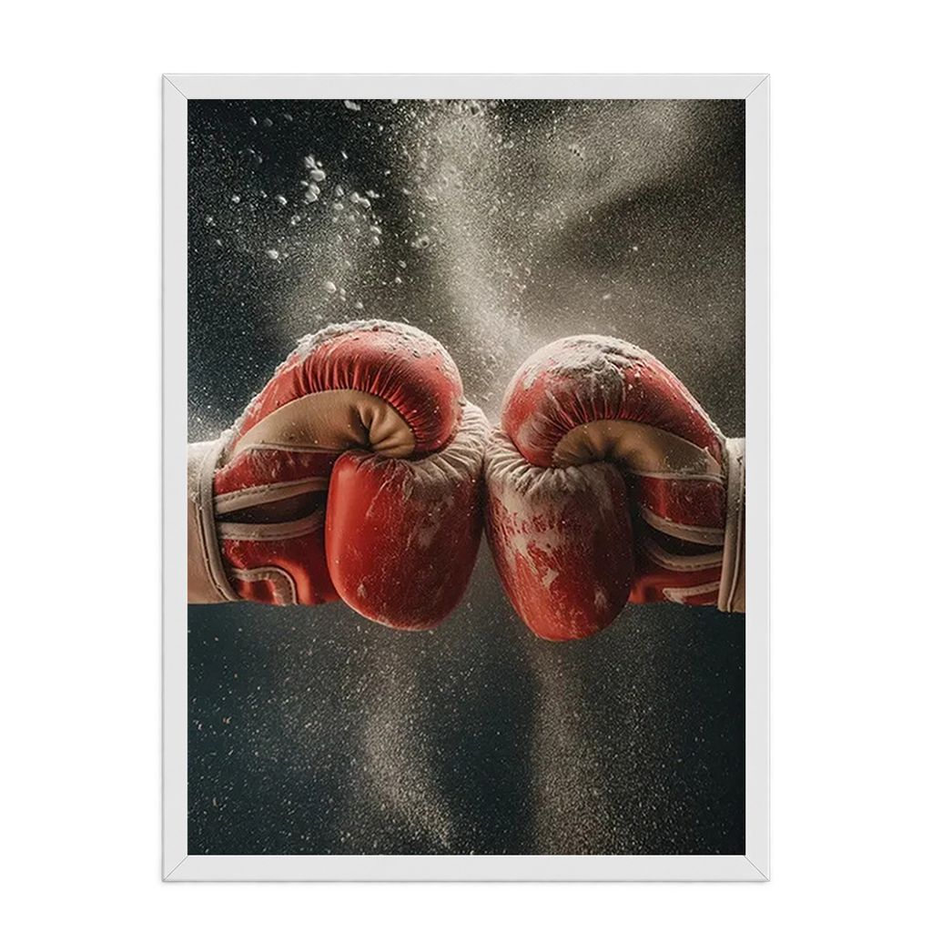 Explosive Boxing Gloves Dust Impact Framed Art Print