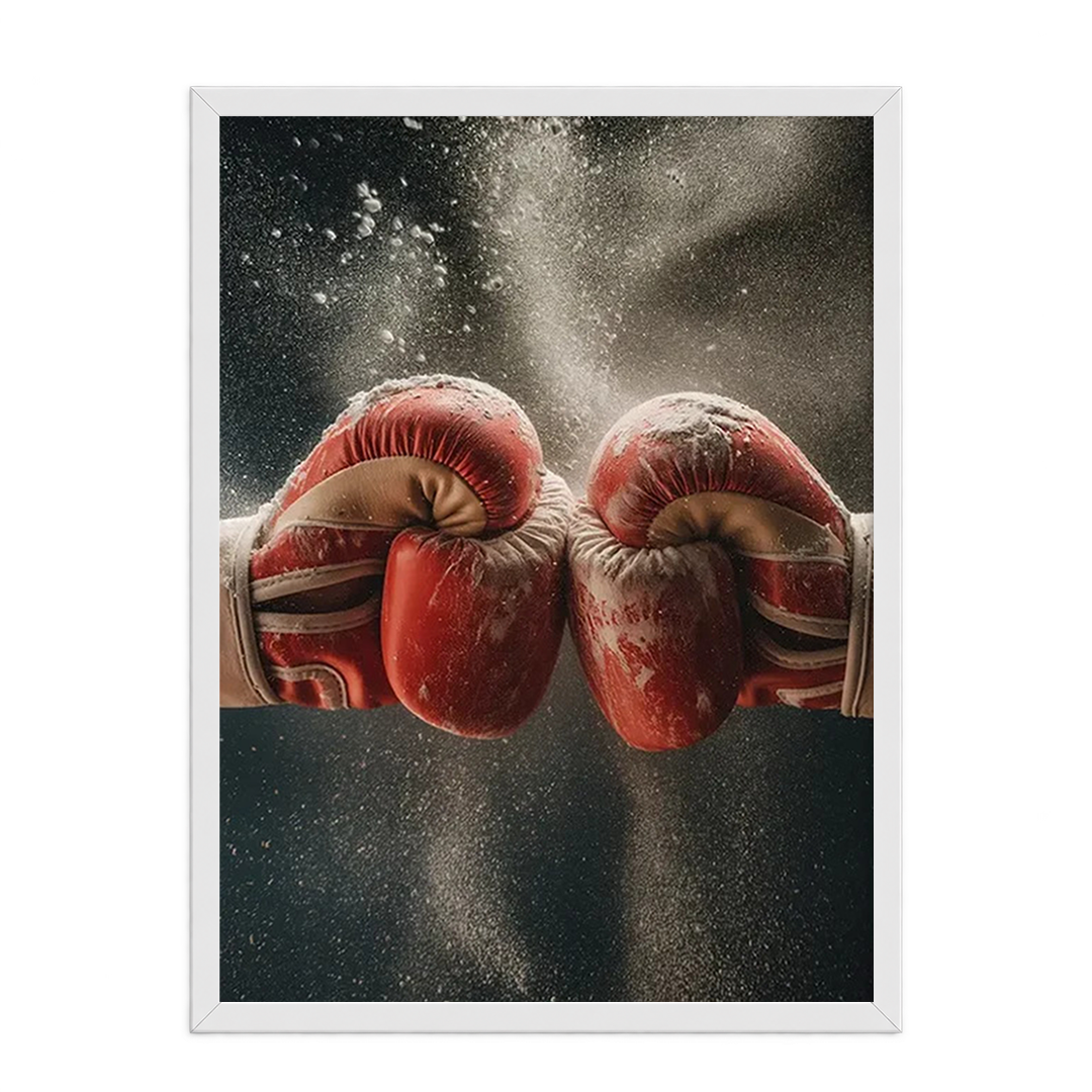 Explosive Boxing Gloves Dust Impact Framed Art Print