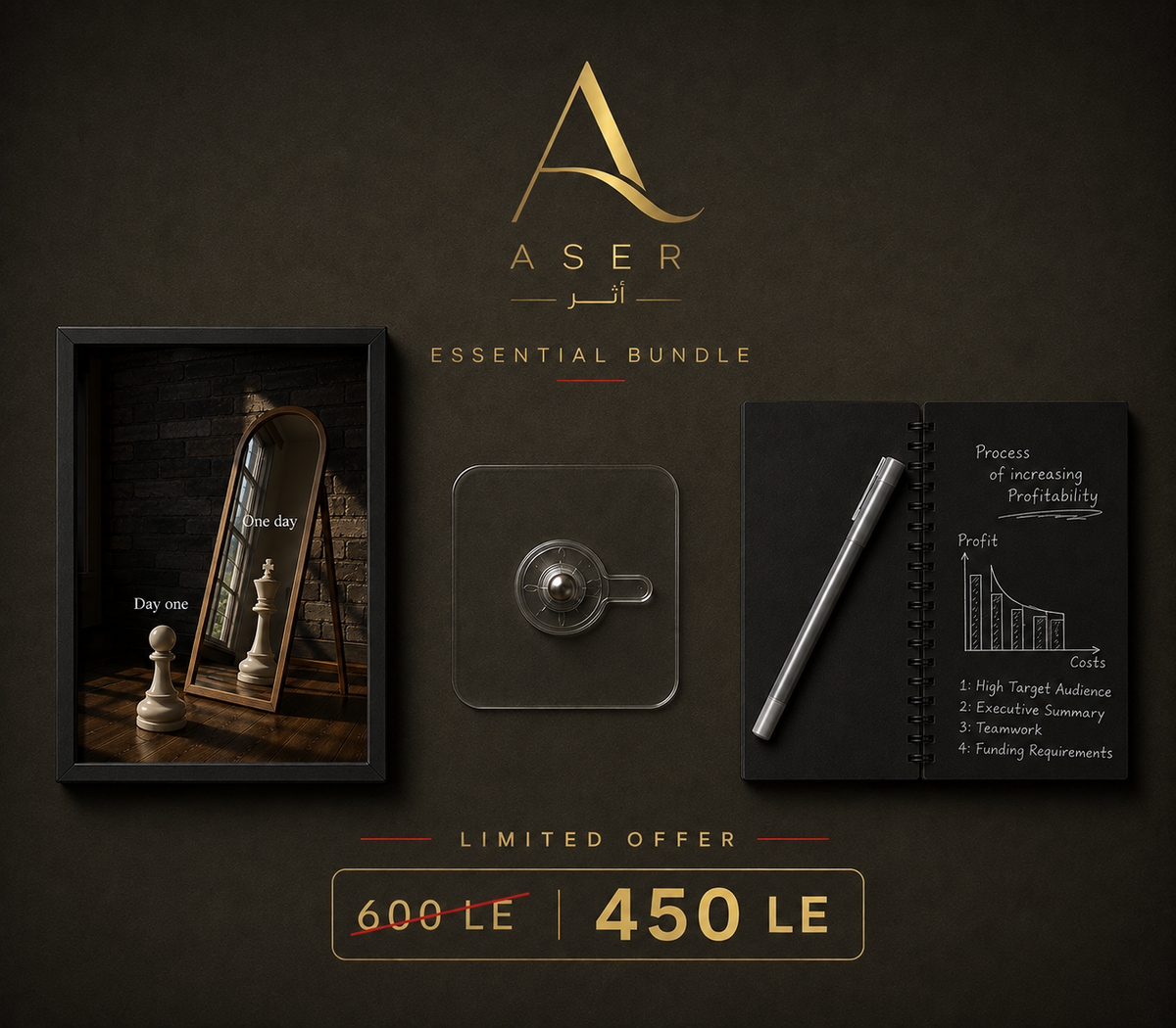 ASER Essential Bundle - Motivational Framed Art & Free Hanger⁠