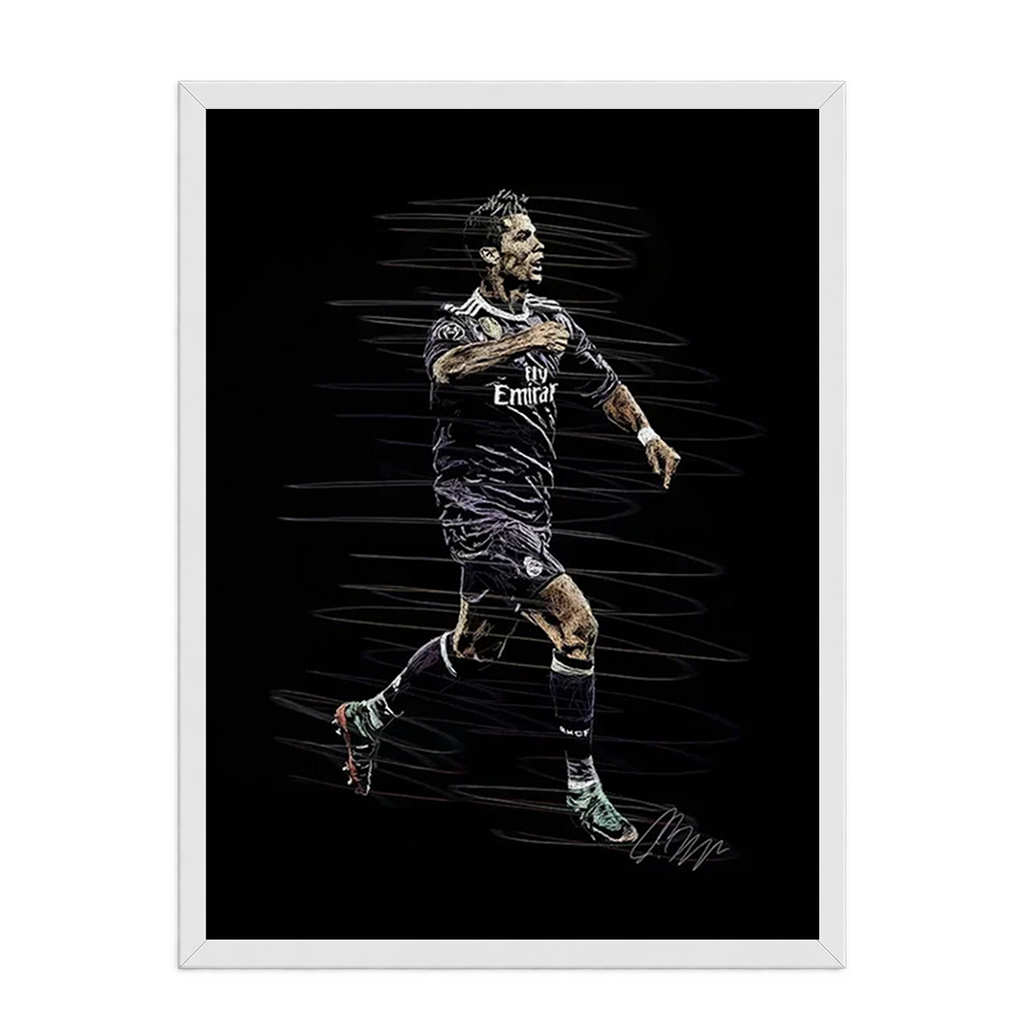 Cristiano Ronaldo Real Madrid Sketch Framed Art Print