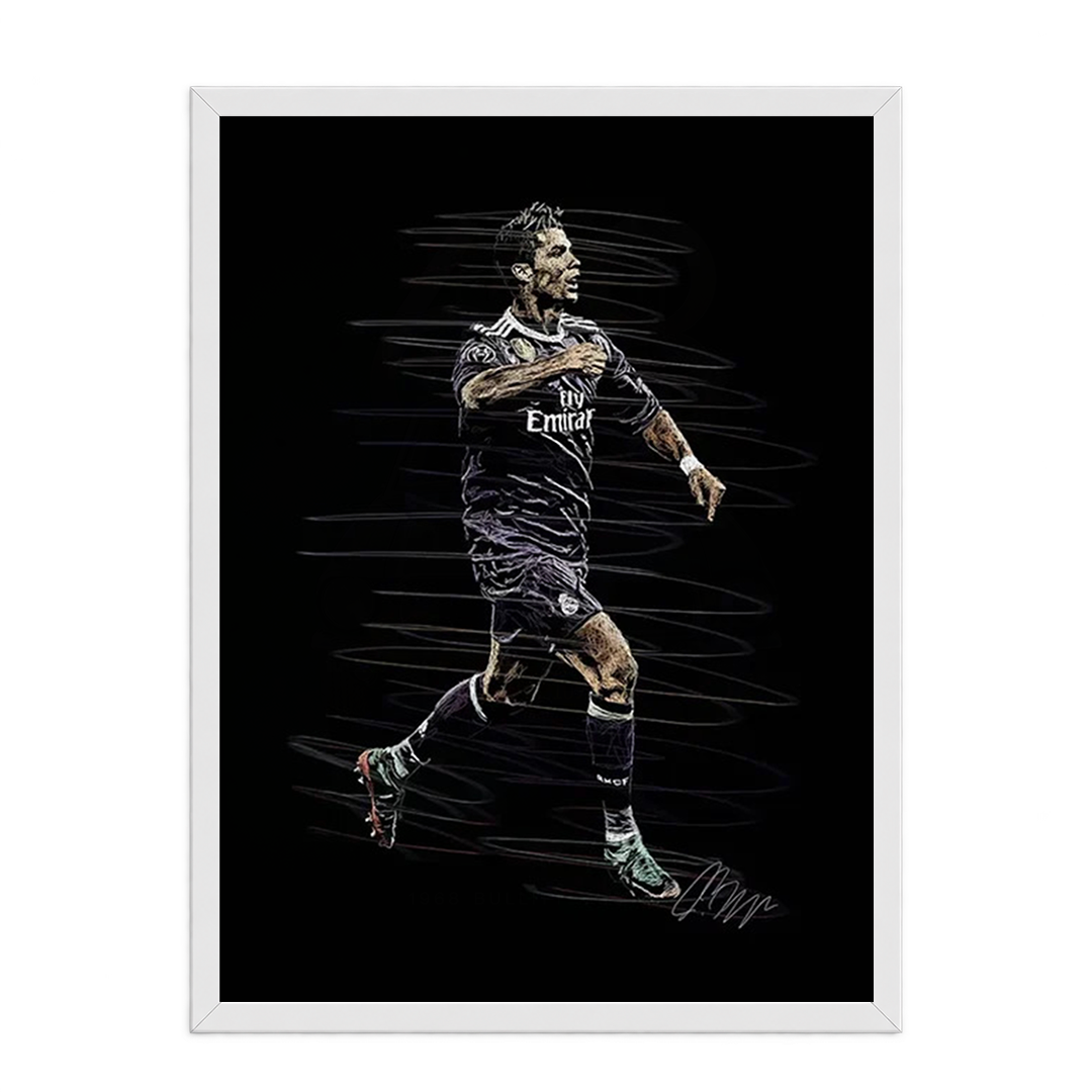 Cristiano Ronaldo Real Madrid Sketch Framed Art Print