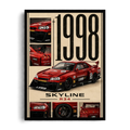 1998 Nissan Skyline R34 Liberty Walk Vintage Grid Framed Poster