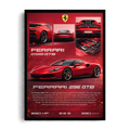 Ferrari 296 GTB Hybrid Supercar Red Framed Art