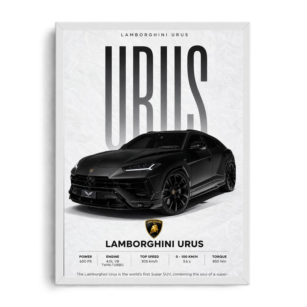 Lamborghini Urus Super SUV Modern Framed Poster
