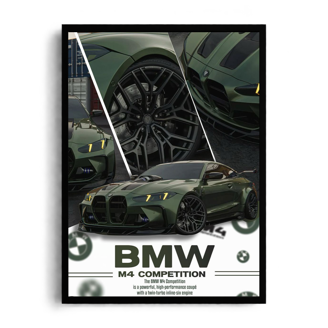 BMW M4 Competition Green Performance Coupe Framed Art