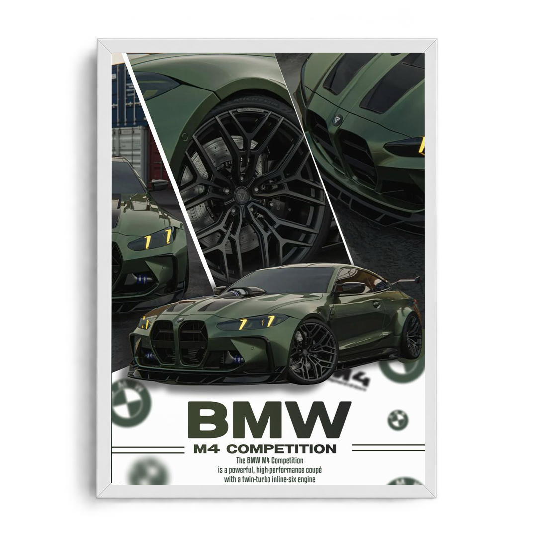 BMW M4 Competition Green Performance Coupe Framed Art