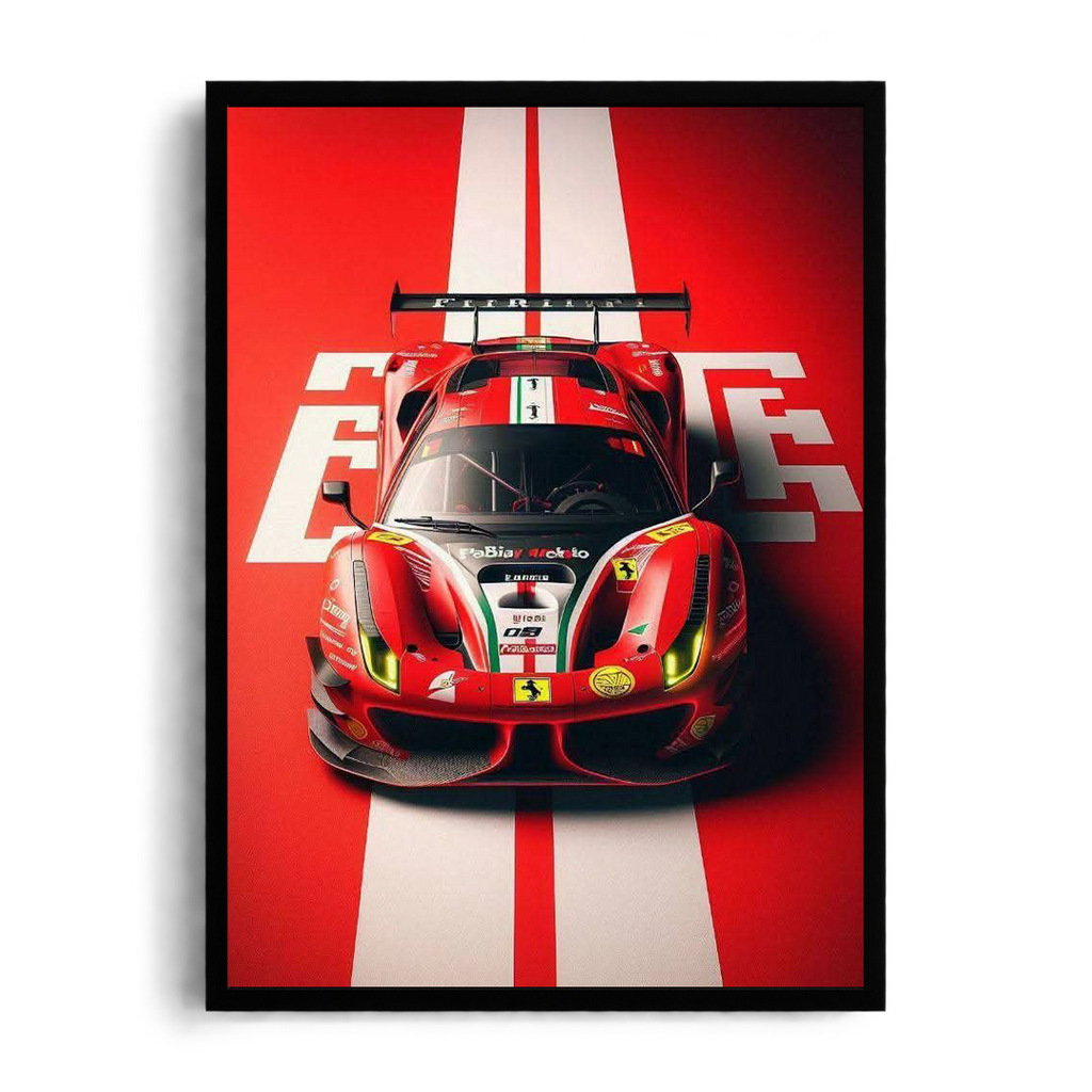 Ferrari Racing Track Edition Red Supercar Framed Poster