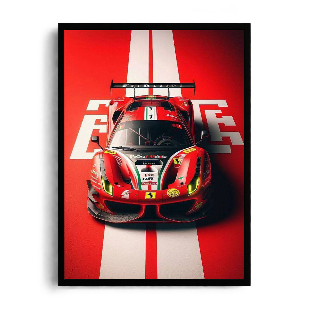 Ferrari Racing Track Edition Red Supercar Framed Poster