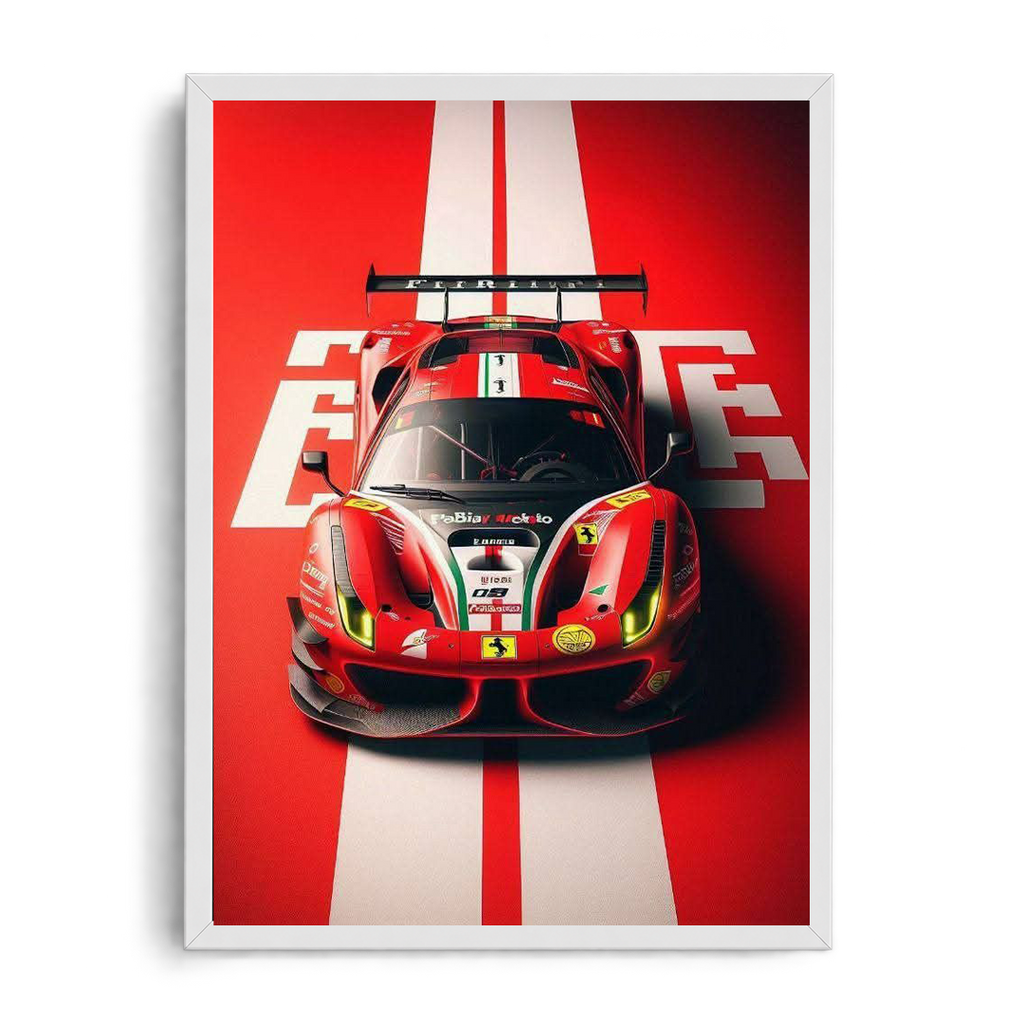 Ferrari Racing Track Edition Red Supercar Framed Poster