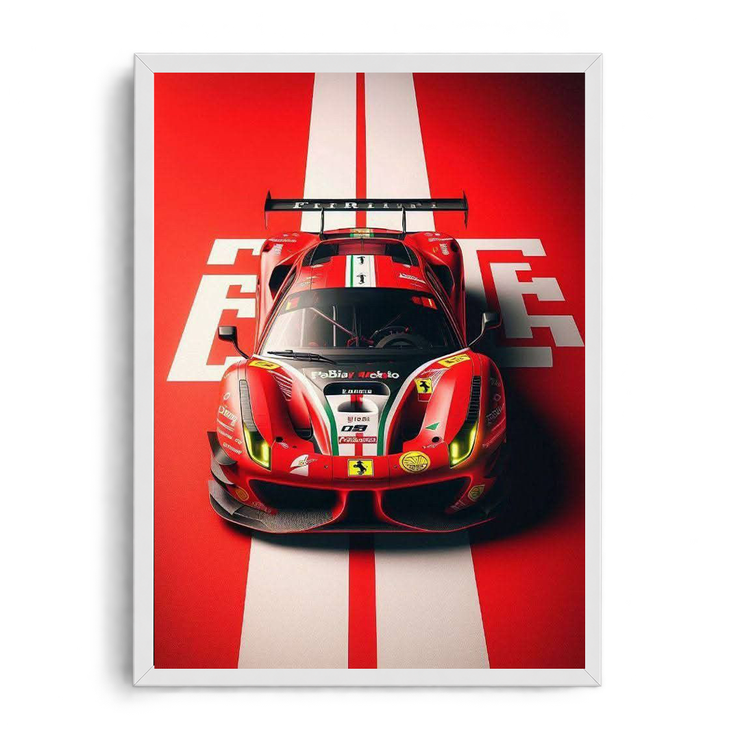Ferrari Racing Track Edition Red Supercar Framed Poster