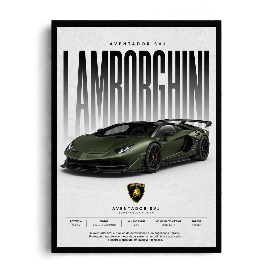 Lamborghini Aventador SVJ Superveloce Jota Framed Art