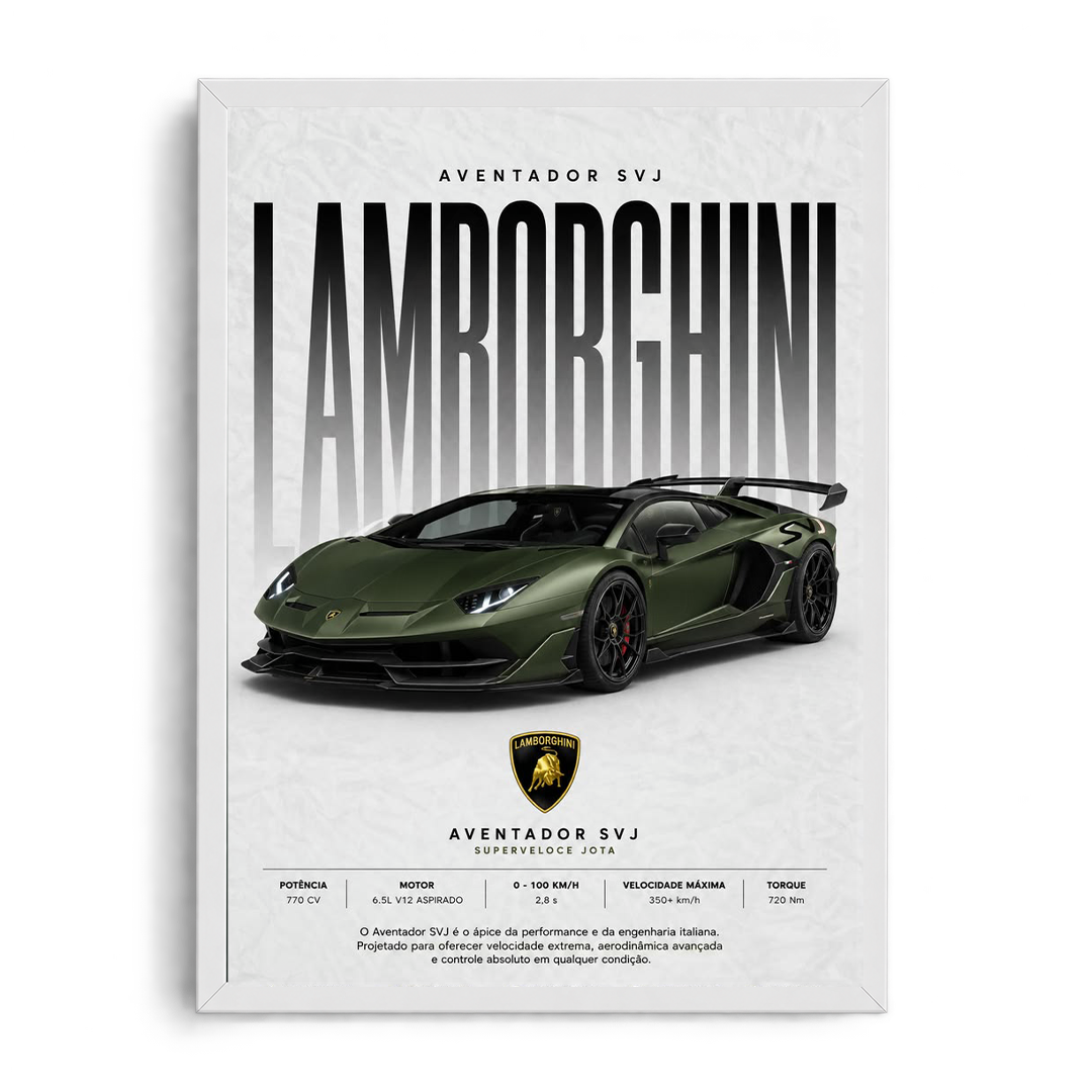 Lamborghini Aventador SVJ Superveloce Jota Framed Art