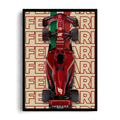 cuderia Ferrari F1 #16 'Rosso Corsa Legend' Overhead Monoposto Framed Graphic Art Poster