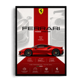 Ferrari 488 Pista 'Built for Passion' Rosso Corsa Track Supercar Framed Graphic Art Poster